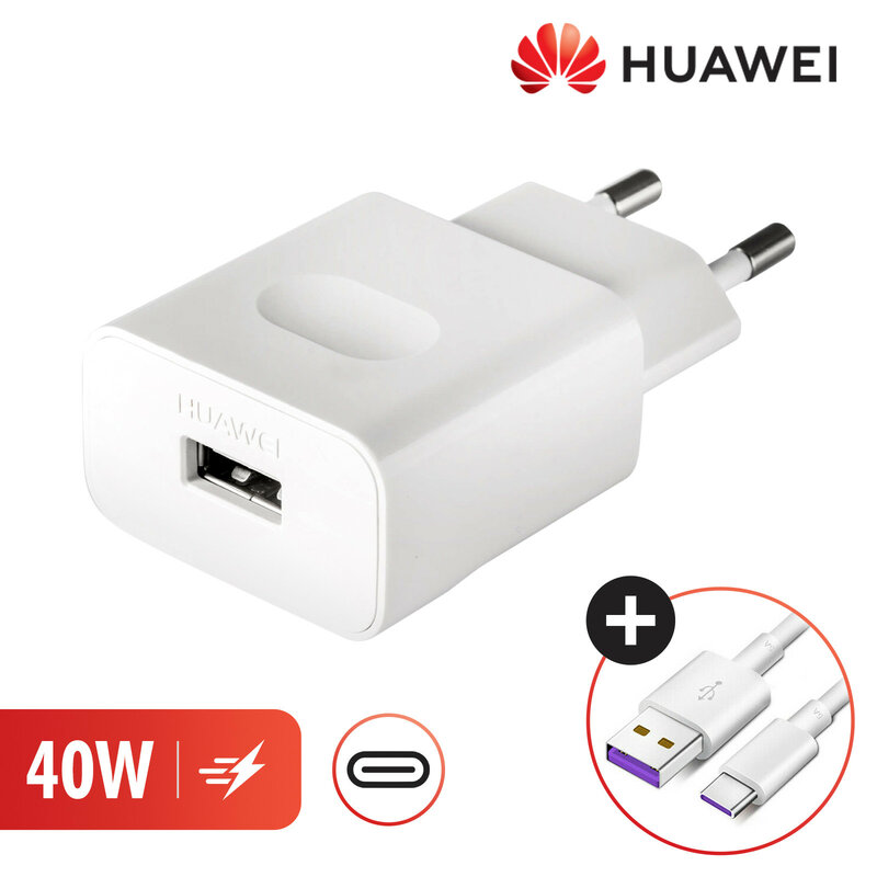 Incarcator priza original Huawei HW-100400E00, 40W, cablu USB la Type-C, alb, bulk