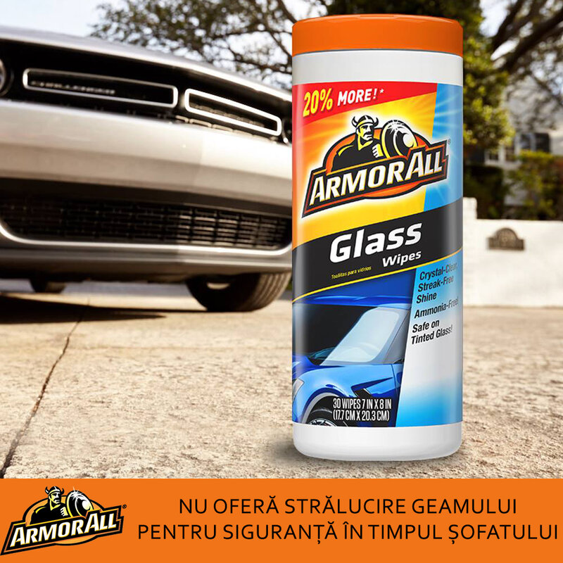 Servetele Umede Auto Armor All Streak Free Pentru Geamuri 30 buc - Alb