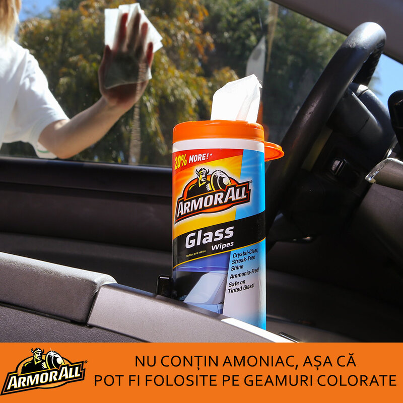 Servetele Umede Auto Armor All Streak Free Pentru Geamuri 30 buc - Alb