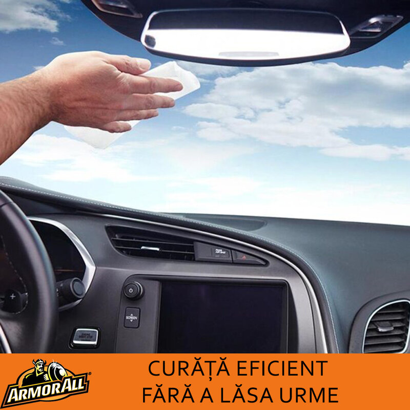 Servetele Umede Auto Armor All Streak Free Pentru Geamuri 30 buc - Alb