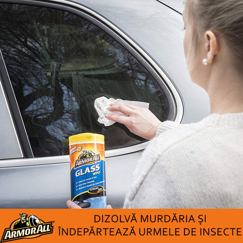 Servetele Umede Auto Armor All Streak Free Pentru Geamuri 30 buc - Alb