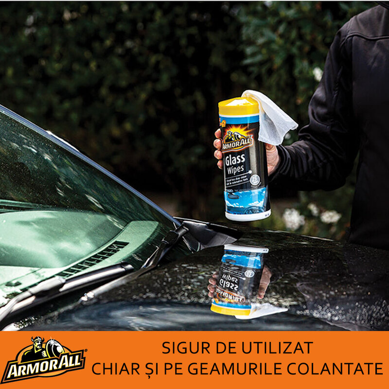 Servetele Umede Auto Armor All Streak Free Pentru Geamuri 30 buc - Alb