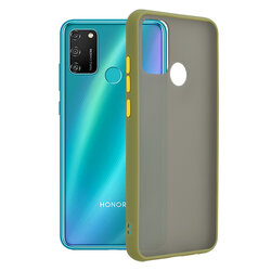 Husa Huawei Honor 9A Mobster Chroma Cu Butoane Si Margini Colorate - Verde Deschis
