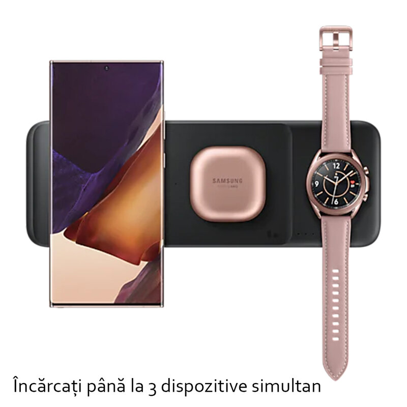 Incarcator Wireless Original Samsung 3in1, 9W, 2.77A - EP-P6300TBEGEU - Negru