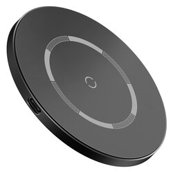 Incarcator wireless Baseus 15W, cablu incarcare Type-C 1m, negru, WXJK-E01