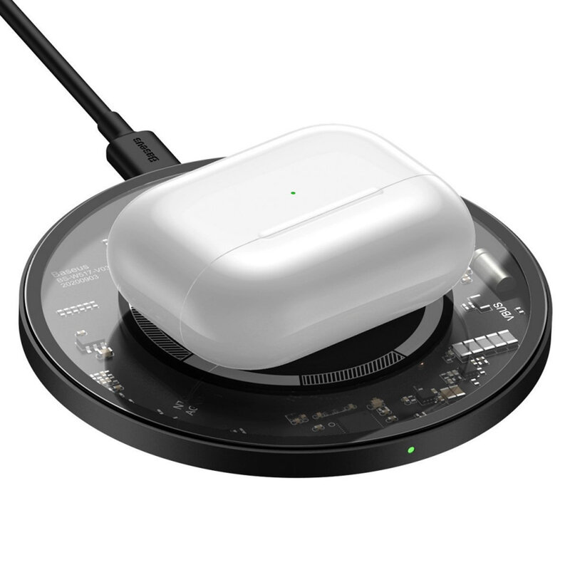 Incarcator wireless Baseus 15W, cablu incarcare Type-C 1m, WXJK-E02