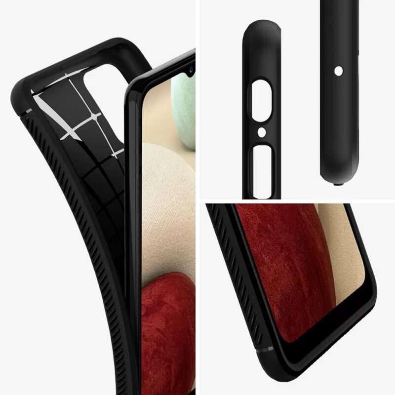 Husa Samsung Galaxy A12 Spigen Rugged Armor, negru