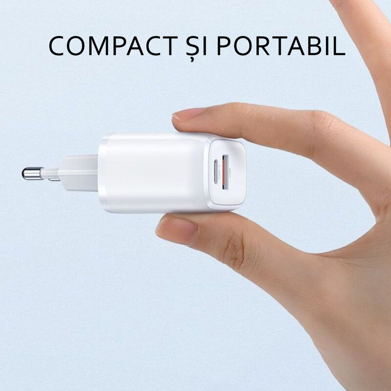 Incarcator priza JoyRoom, USB QC 3.0, Type-C PD 20W, alb, ZQ-LG3028E3