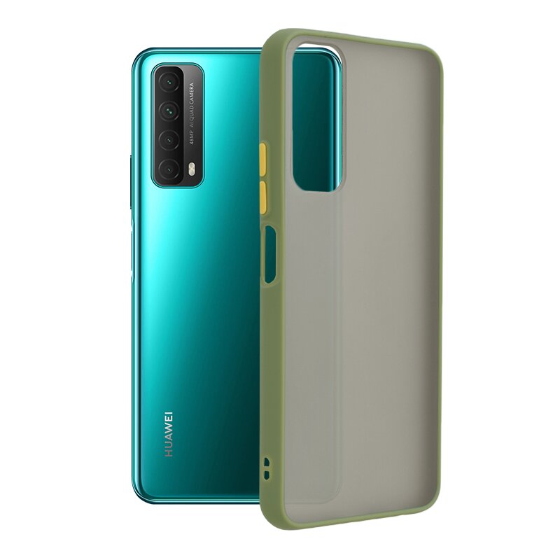 Husa Huawei P Smart 2021 Mobster Chroma Cu Butoane Si Margini Colorate - Verde Deschis