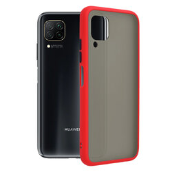 Husa Huawei P40 Lite Mobster Chroma Cu Butoane Si Margini Colorate - Rosu