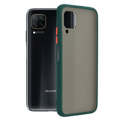 Husa Huawei P40 Lite Mobster Chroma Cu Butoane Si Margini Colorate - Verde Inchis