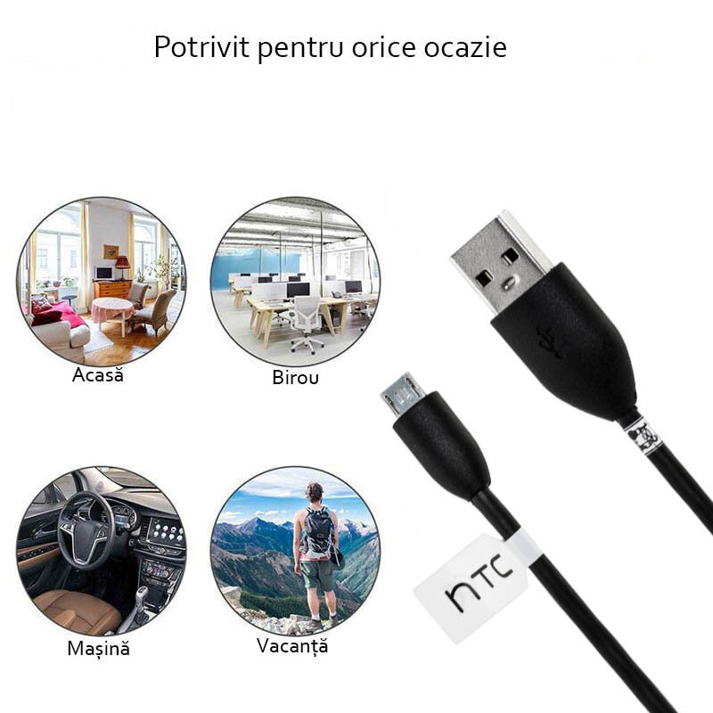Cablu de date Original HTC DC-M410 Micro-USB Negru Bulk