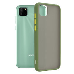 Husa Huawei Y5p Mobster Chroma Cu Butoane Si Margini Colorate - Verde Deschis