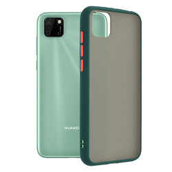Husa Huawei Y5p Mobster Chroma Cu Butoane Si Margini Colorate - Verde Inchis