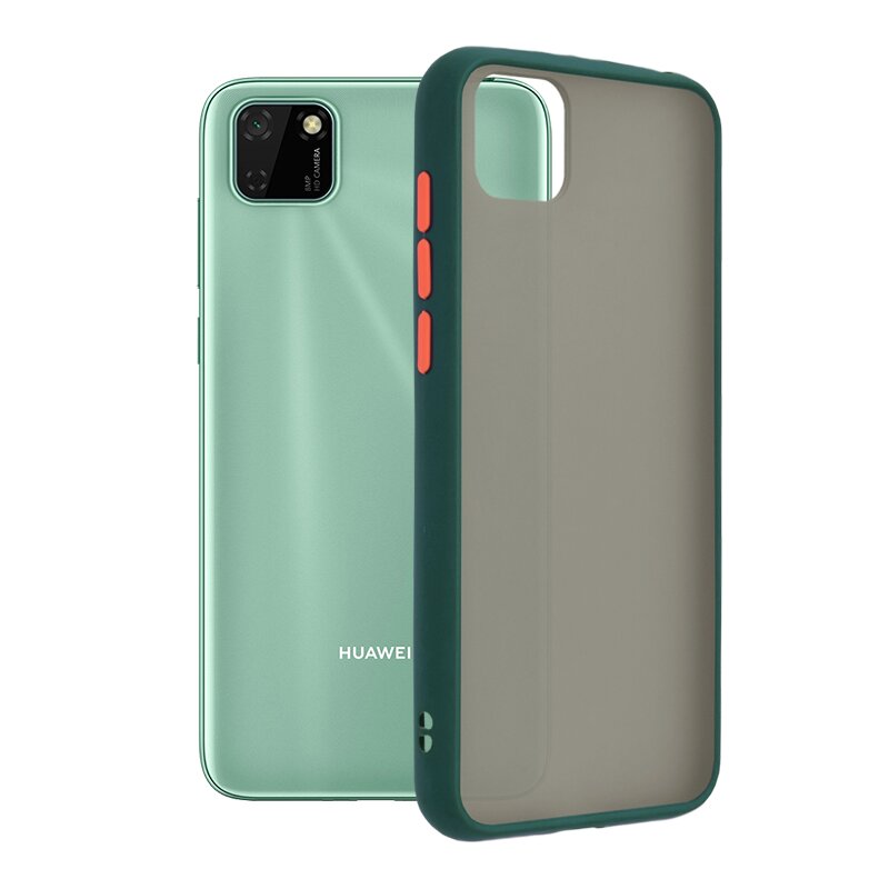 Husa Huawei Y5p Mobster Chroma Cu Butoane Si Margini Colorate - Verde Inchis