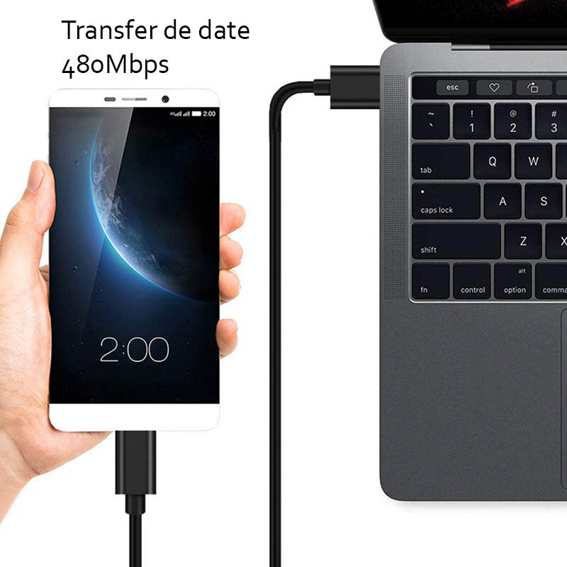 Cablu De Date Original Sony EC801 / EC803 USB to Micro-USB Pentru Sony Xperia 2.4A 1.2m - Bulk - Black