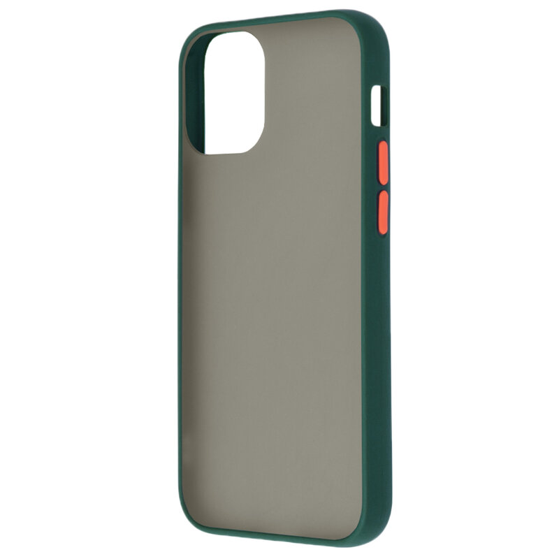 Husa iPhone 12 mini Mobster Chroma Cu Butoane Si Margini Colorate - Verde Inchis