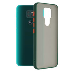 Husa Motorola Moto G9 Play Mobster Chroma Cu Butoane Si Margini Colorate - Verde Inchis