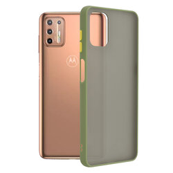 Husa Motorola Moto G9 Plus Mobster Chroma Cu Butoane Si Margini Colorate - Verde Deschis