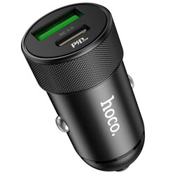 Incarcator auto Hoco Z32B, USB QC3.0 18W, Type-C PD 20W, negru