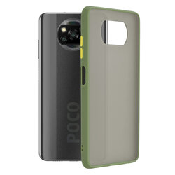 Husa Xiaomi Poco X3 NFC Mobster Chroma Cu Butoane Si Margini Colorate - Verde Deschis