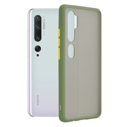 Husa Xiaomi Mi CC9 Pro Mobster Chroma Cu Butoane Si Margini Colorate - Verde Deschis