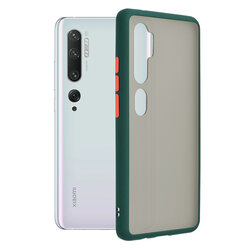Husa Xiaomi Mi CC9 Pro Mobster Chroma Cu Butoane Si Margini Colorate - Verde Inchis
