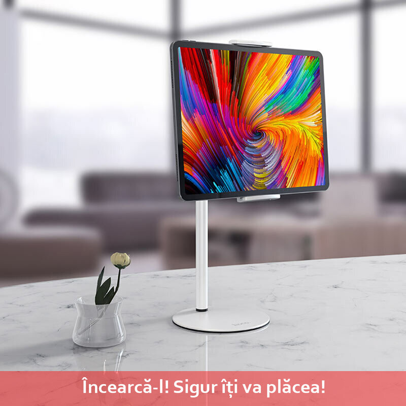 Suport telefon, tableta Birou Hoco PH30, stand universal reglabil, alb 
