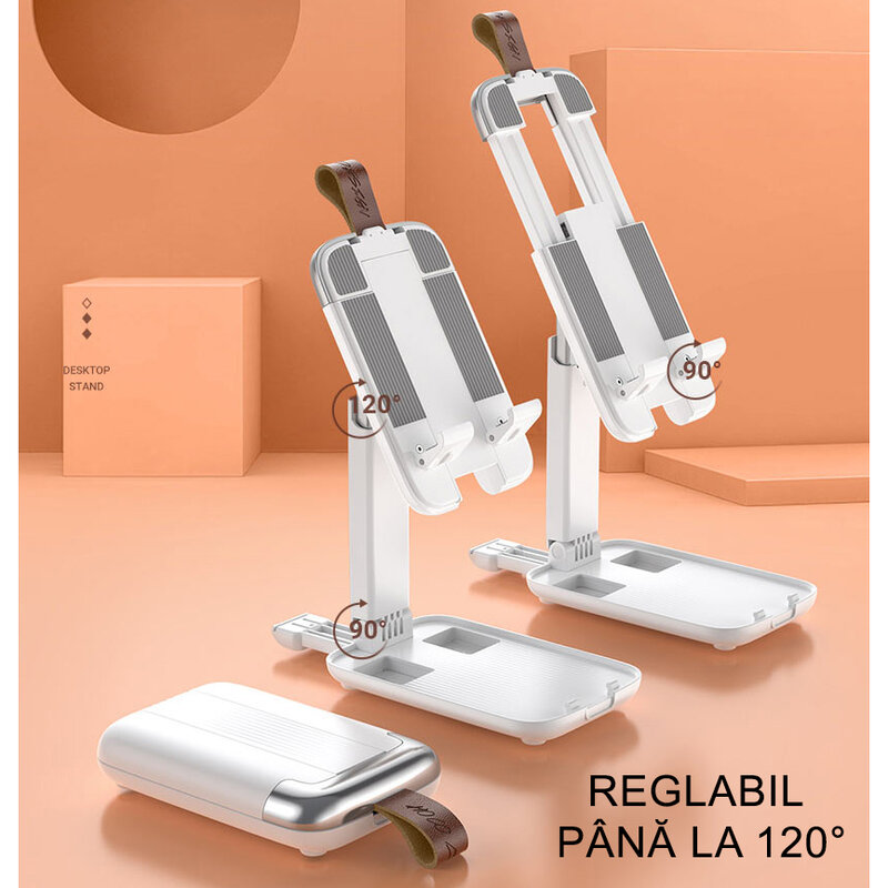 Suport telefon, tableta birou Hoco S28, stand universal pliabil, negru