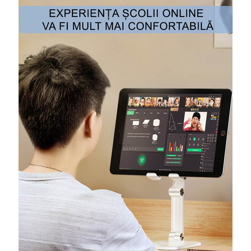 Suport pliabil telefon, tableta birou Hoco PH34, negru