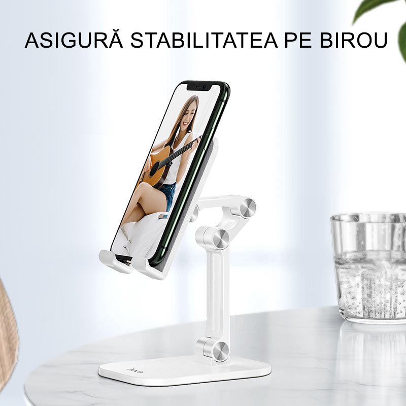 Suport pliabil telefon, tableta birou Hoco PH34, negru