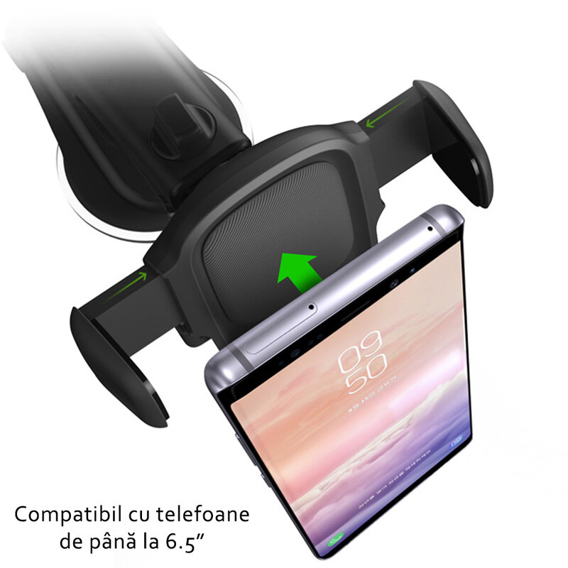 Suport telefon auto IOttie Easy One Touch 5 pentru bord, parbriz, negru