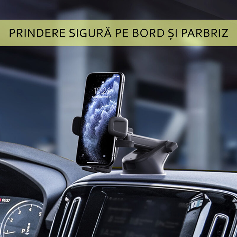 Suport telefon auto IOttie Easy One Touch 5 pentru bord, parbriz, negru