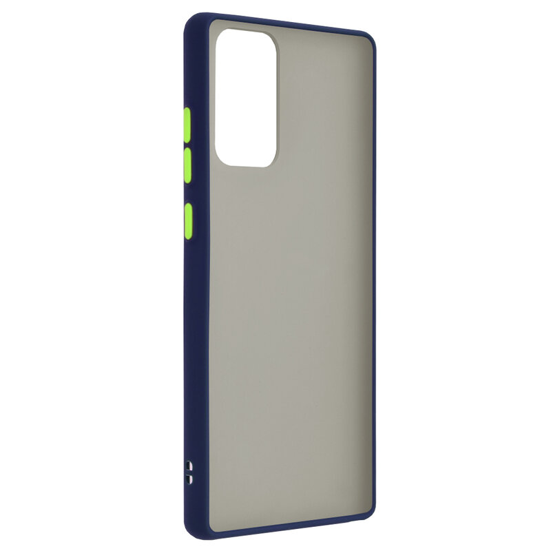 Husa Samsung Galaxy Note 20 Mobster Chroma Cu Butoane Si Margini Colorate - Albastru