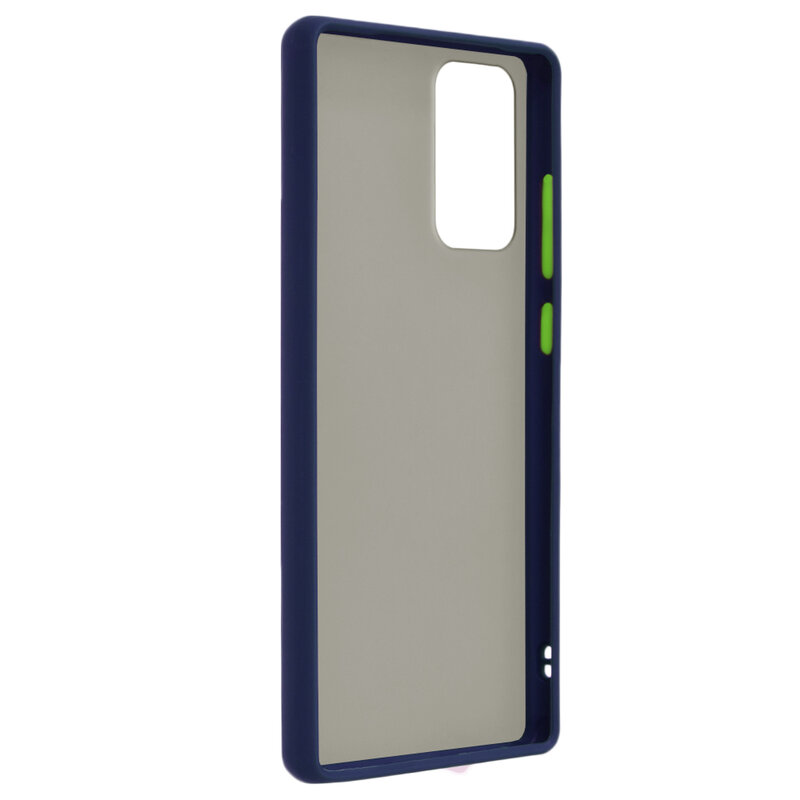 Husa Samsung Galaxy Note 20 Mobster Chroma Cu Butoane Si Margini Colorate - Albastru