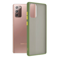 Husa Samsung Galaxy Note 20 5G Mobster Chroma Cu Butoane Si Margini Colorate - Verde Deschis