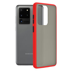 Husa Samsung Galaxy S20 Ultra 5G Mobster Chroma Cu Butoane Si Margini Colorate - Rosu