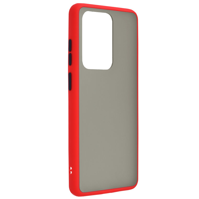 Husa Samsung Galaxy S20 Ultra 5G Mobster Chroma Cu Butoane Si Margini Colorate - Rosu