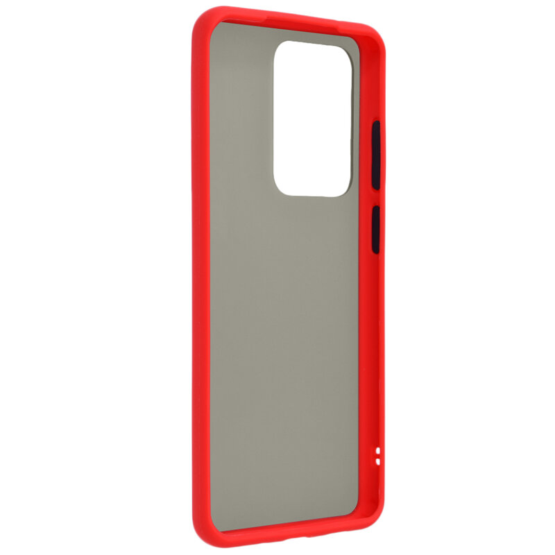 Husa Samsung Galaxy S20 Ultra 5G Mobster Chroma Cu Butoane Si Margini Colorate - Rosu