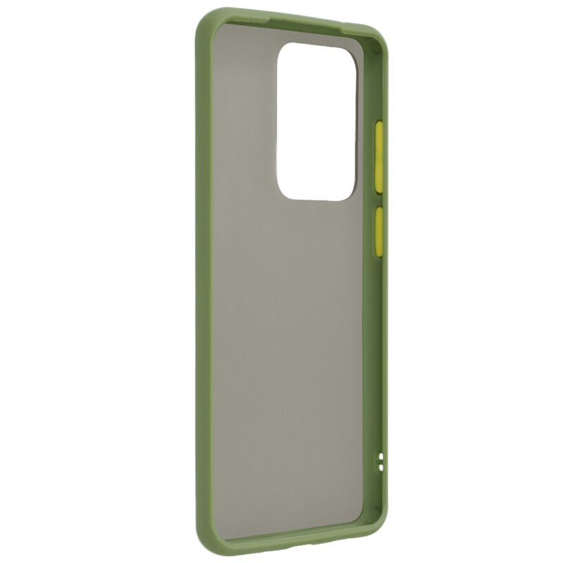 Husa Samsung Galaxy S20 Ultra Mobster Chroma Cu Butoane Si Margini Colorate - Verde Deschis