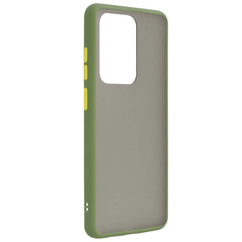 Husa Samsung Galaxy S20 Ultra 5G Mobster Chroma Cu Butoane Si Margini Colorate - Verde Deschis