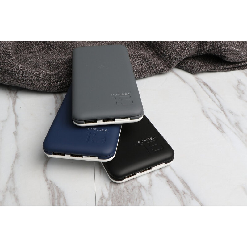 Acumulator extern 15000 mAh Puridea S3 2xUSB - Gri