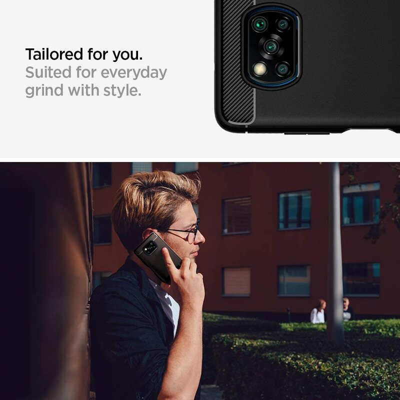 Husa Xiaomi Poco X3 Spigen Rugged Armor, negru