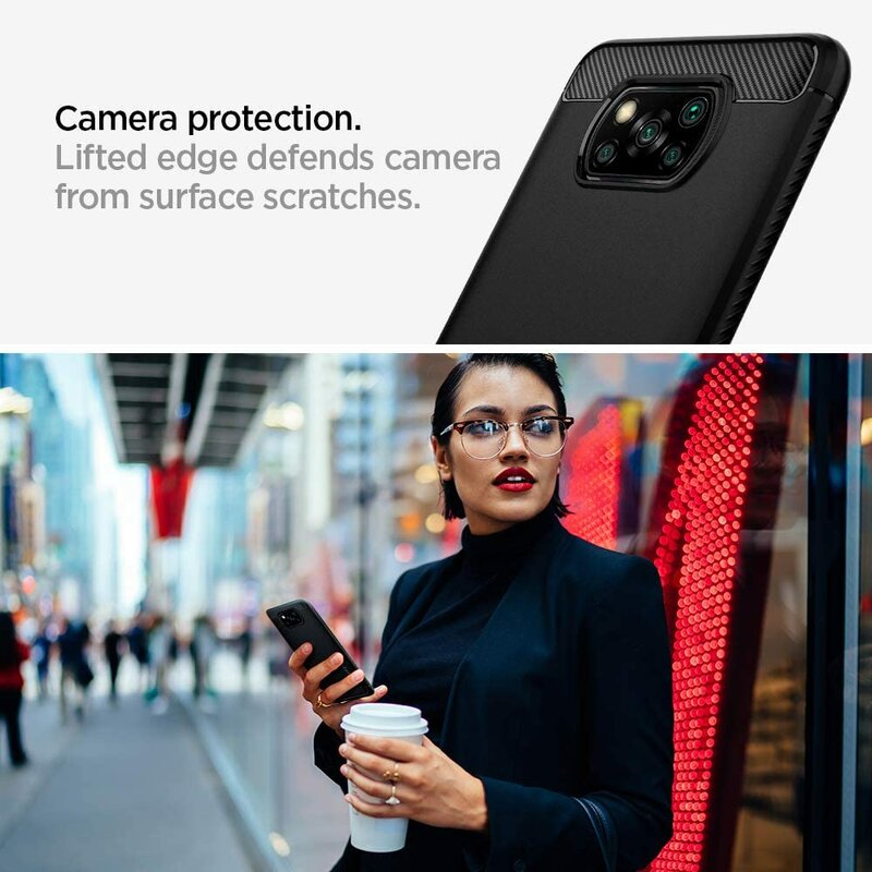 Husa Xiaomi Poco X3 Spigen Rugged Armor, negru