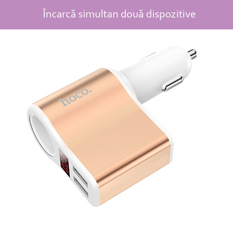 Incarcator Auto Hoco Z10 2xUBS 2.1A - Negru