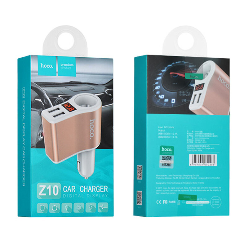 Incarcator Auto Hoco Z10 2xUBS 2.1A - Negru