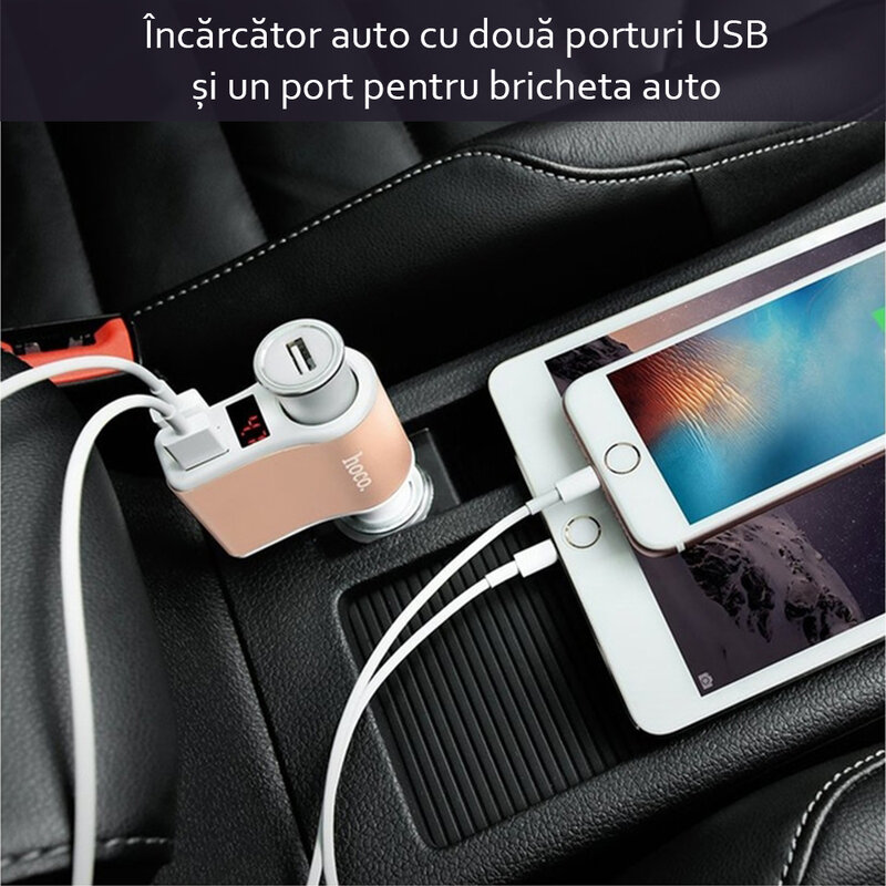 Incarcator Auto Hoco Z10 2xUBS 2.1A - Negru