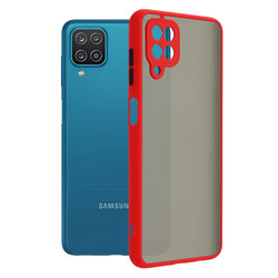 Husa Samsung Galaxy A12 Mobster Chroma Cu Butoane Si Margini Colorate - Rosu