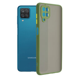 Husa Samsung Galaxy A12 Mobster Chroma Cu Butoane Si Margini Colorate - Verde Deschis