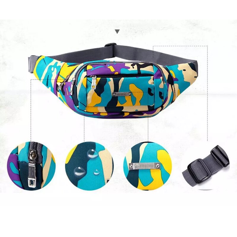 Borseta Sport Multifunctionala Army Camouflage Bag Cu 3 Buzunare - Pink